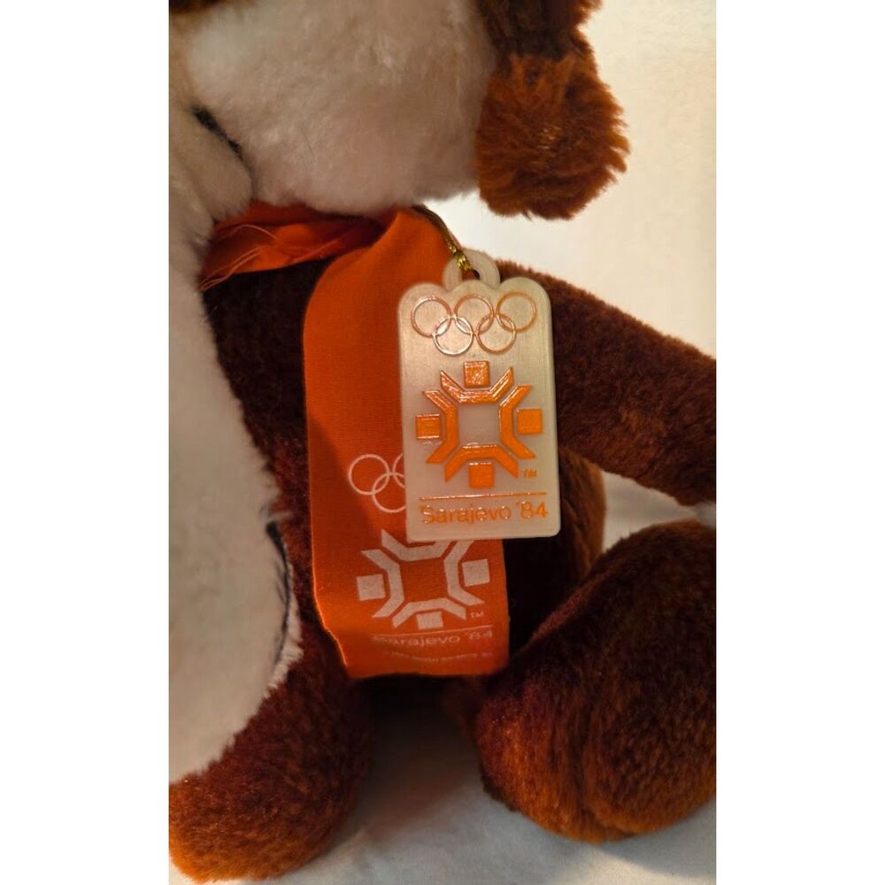 Vintage Sarajevo 1984 Olympic Wolf Mascot Plush Vucko Winter Olympics Toy